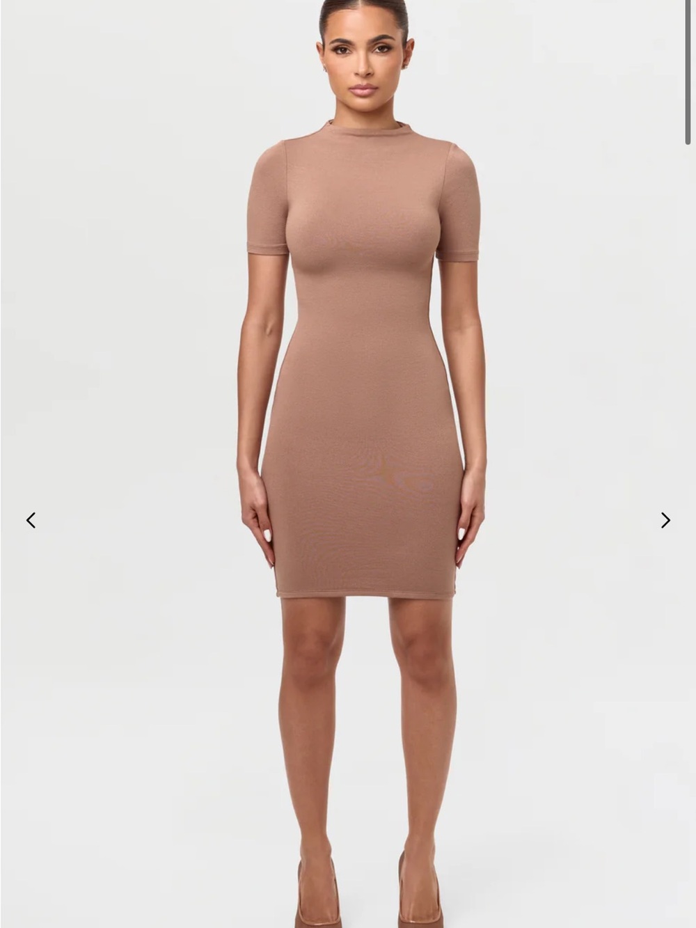 Naked Wardrobe Mini T Dress - Coco (Taupe)